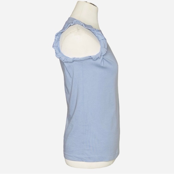 Victoria Beckham Ruched Ruffle Sleeve Jersey Top - Picture 5 of 9